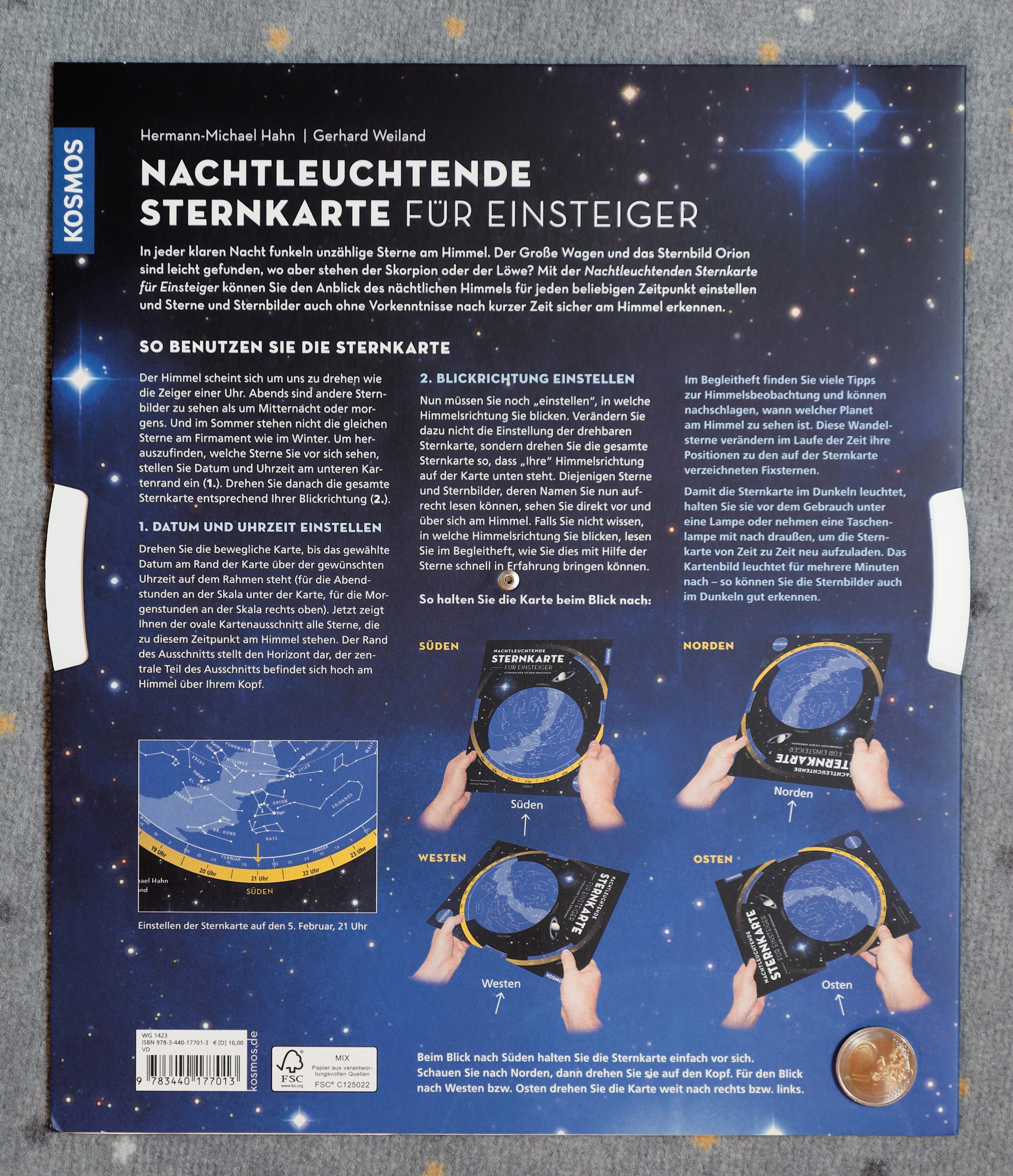 Vorderseite der Sternkarte